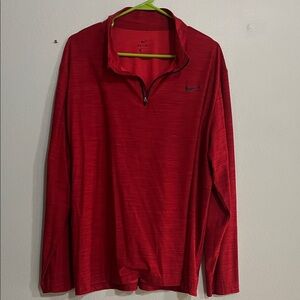 Nike Men’s Red Quarter-Zip Dri-fit Pullover